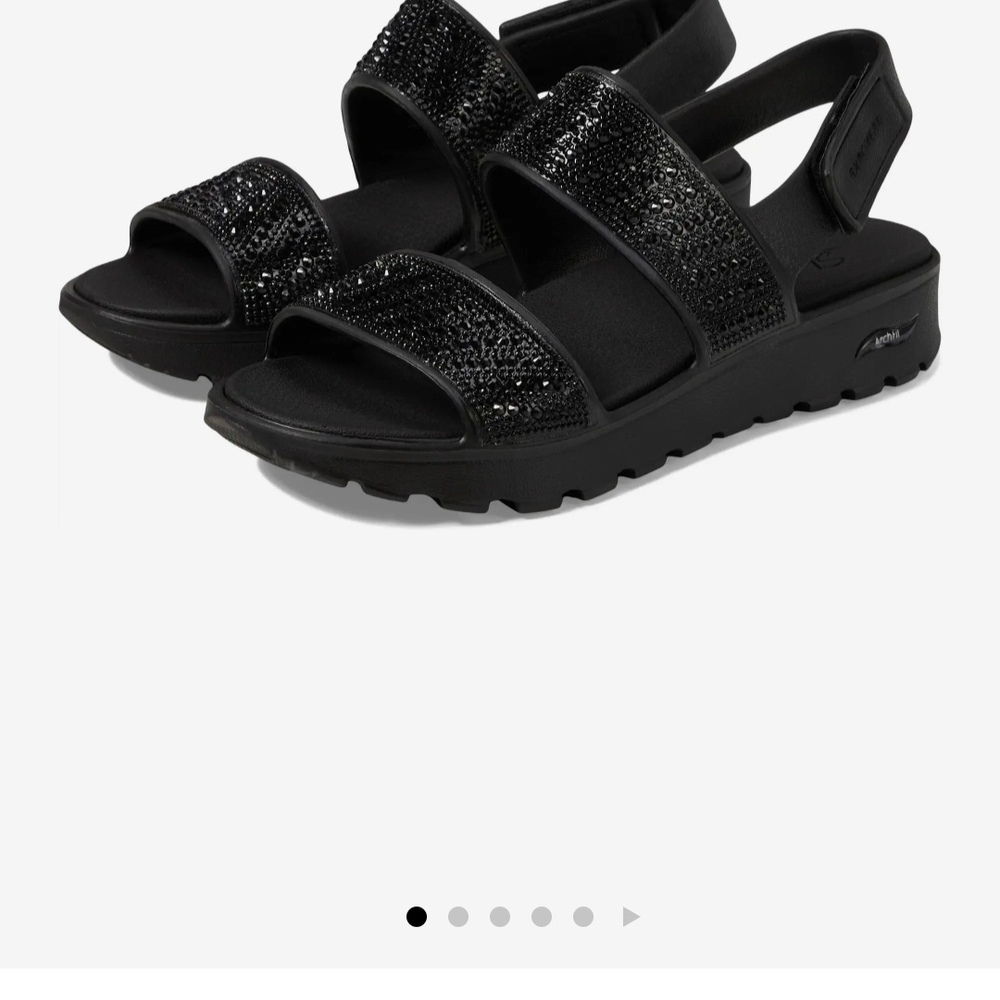 Elegant Black Glitter Sandals
